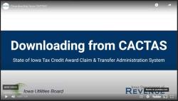 YouTube video instructions on how to download and save renewable energy tax documents from the CACTAS system